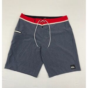 Quiksilver Men's Board Shorts Size 34 Dry Flight Technology AG47 Navy Red